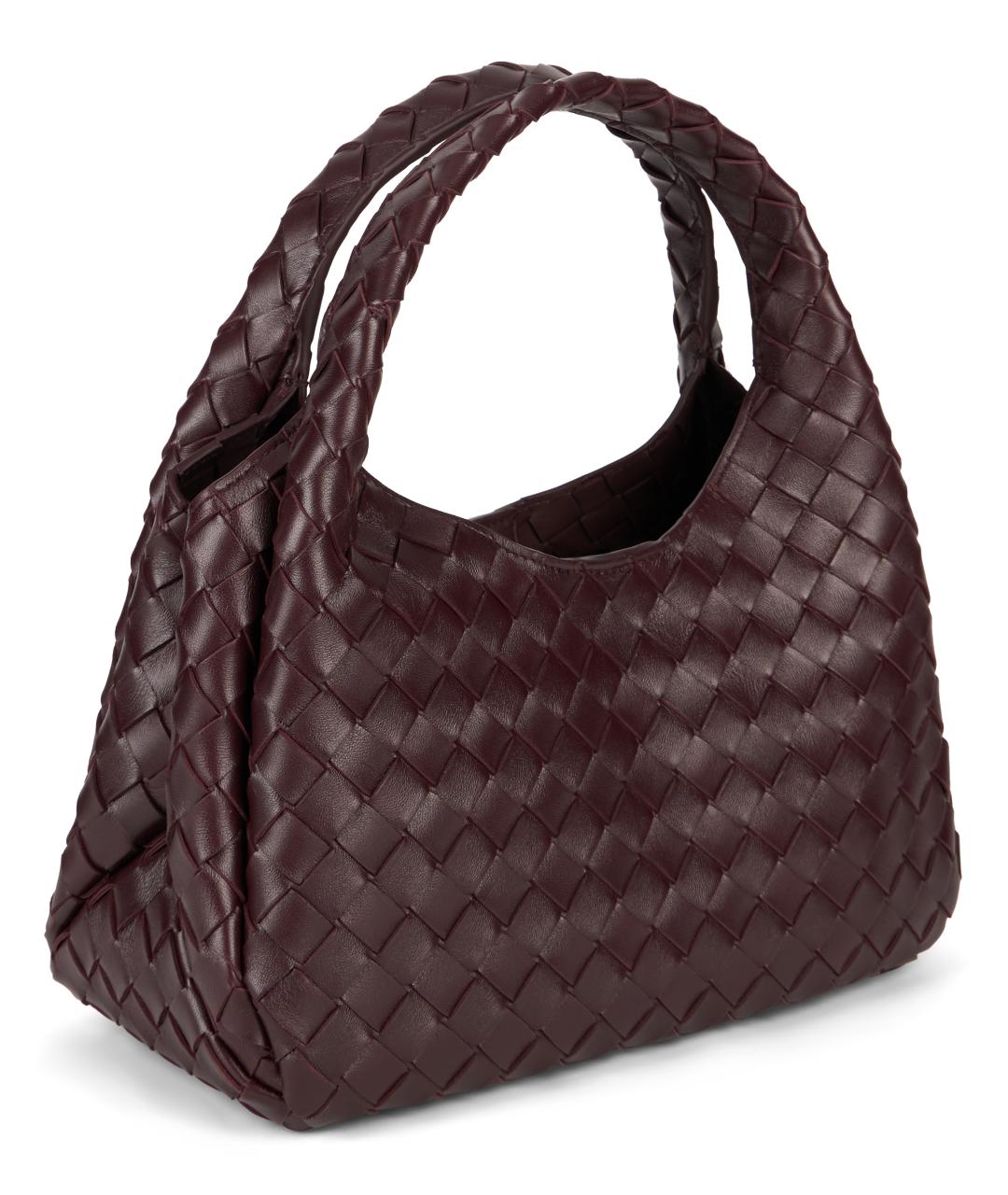 BOTTEGA VENETA Бордовая кожаная сумка тоут, фото 3