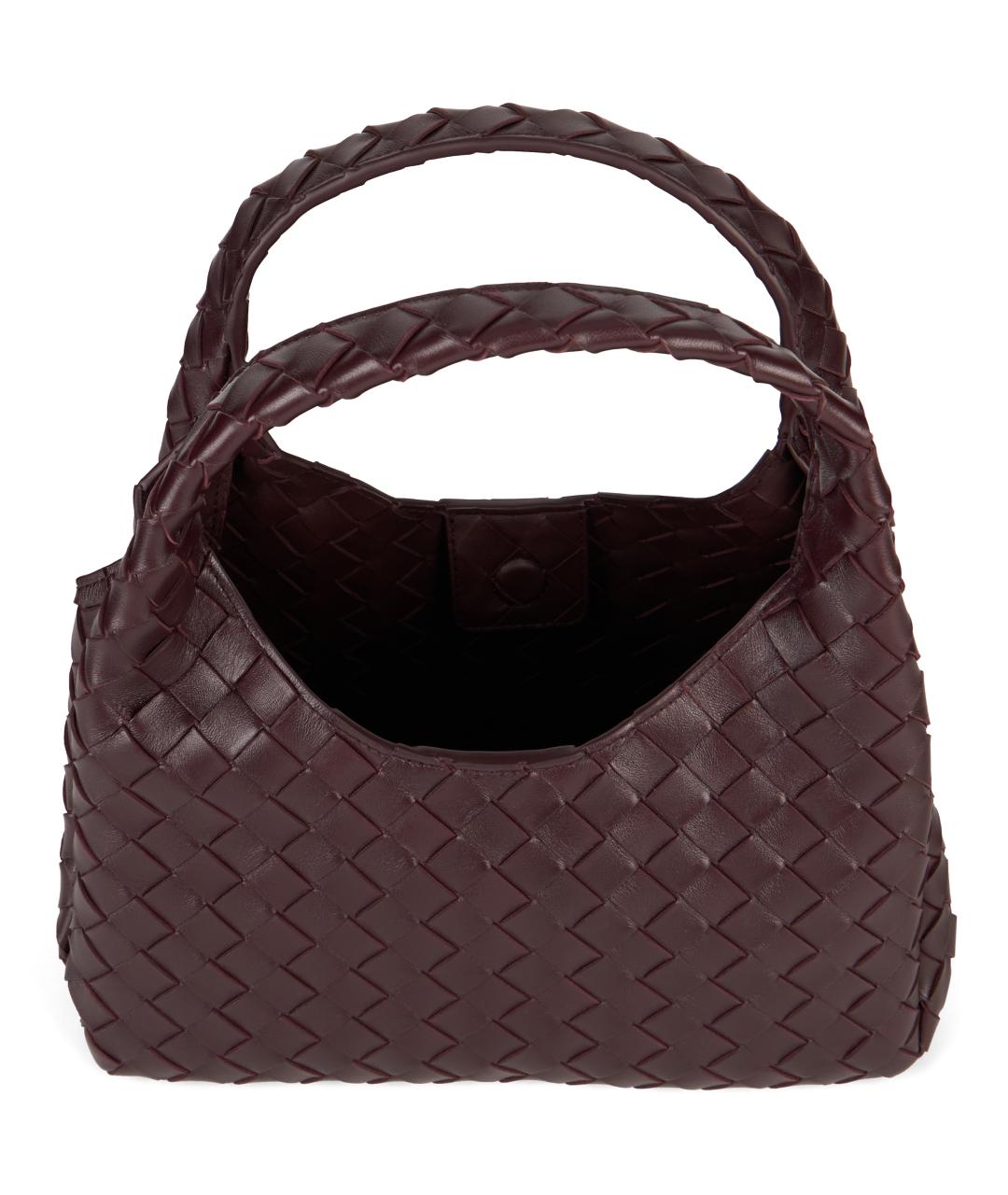 BOTTEGA VENETA Бордовая кожаная сумка тоут, фото 5