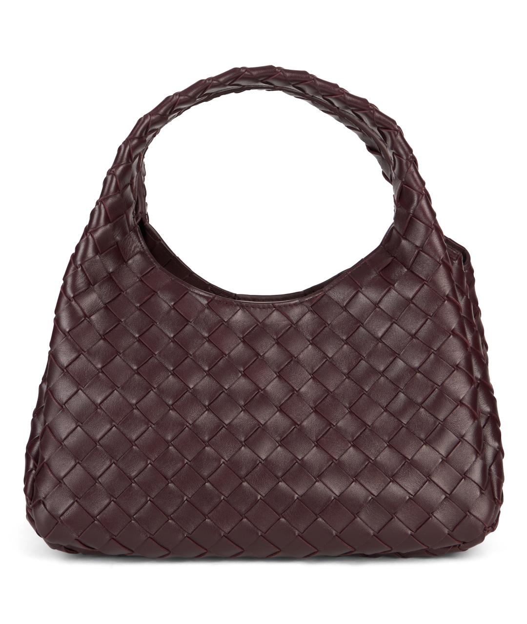 BOTTEGA VENETA Бордовая кожаная сумка тоут, фото 4
