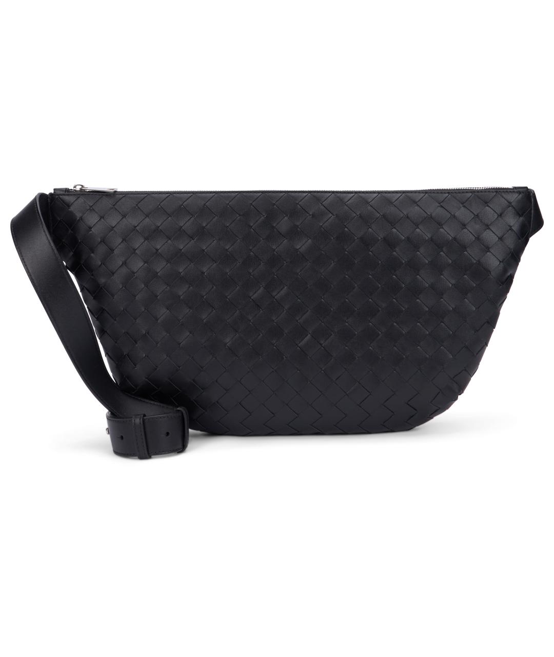 BOTTEGA VENETA Черная кожаная поясная сумка, фото 2