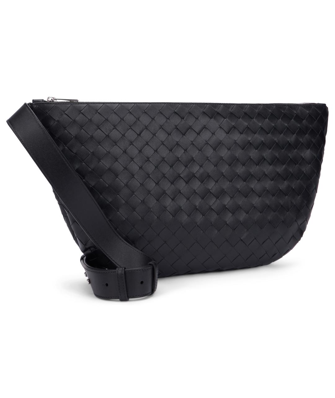 BOTTEGA VENETA Черная кожаная поясная сумка, фото 3