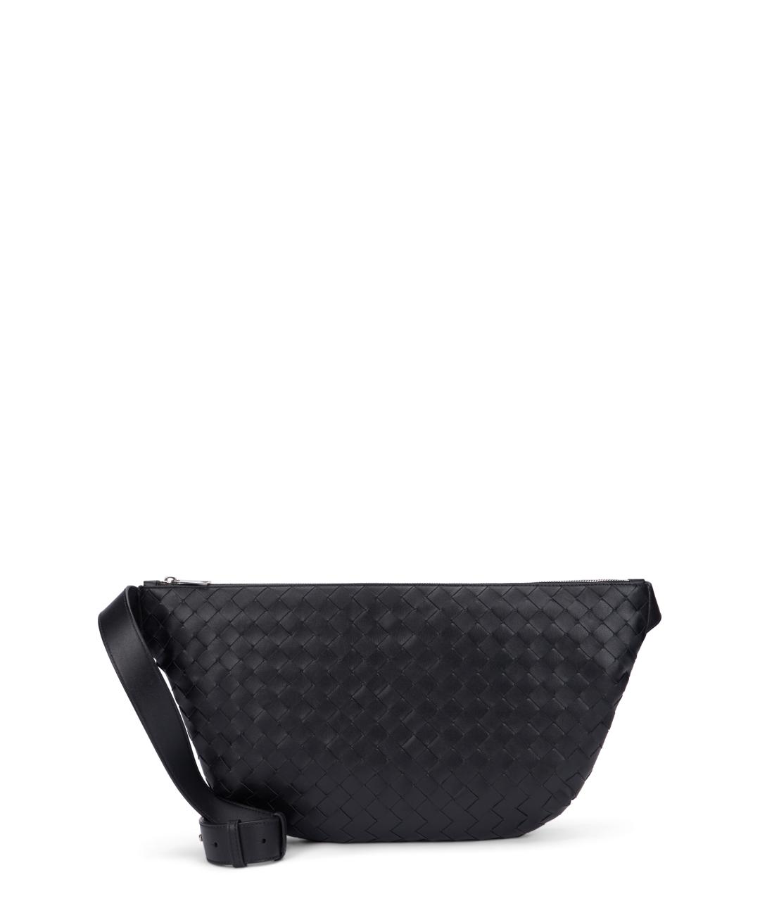BOTTEGA VENETA Черная кожаная поясная сумка, фото 1