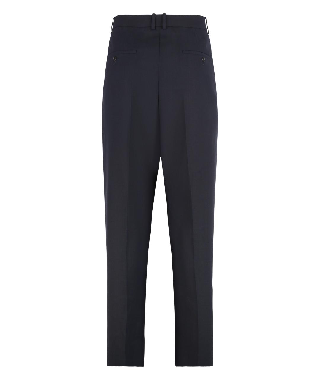 SAINT LAURENT Синие шерстяные классические брюки, фото 2
