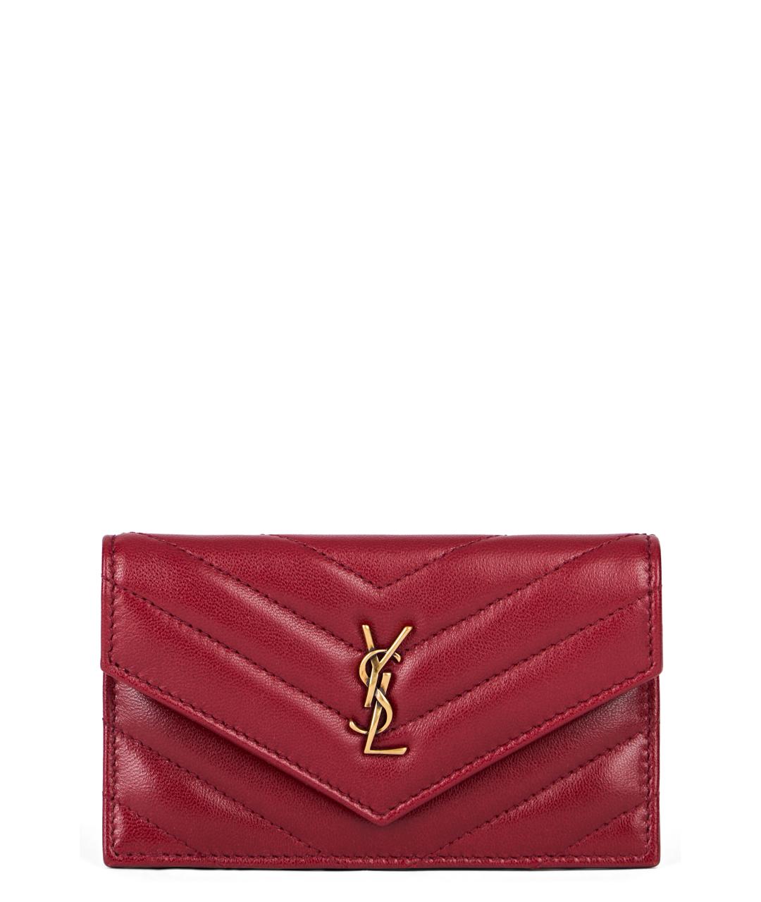 SAINT LAURENT Красный кожаный кошелек, фото 1