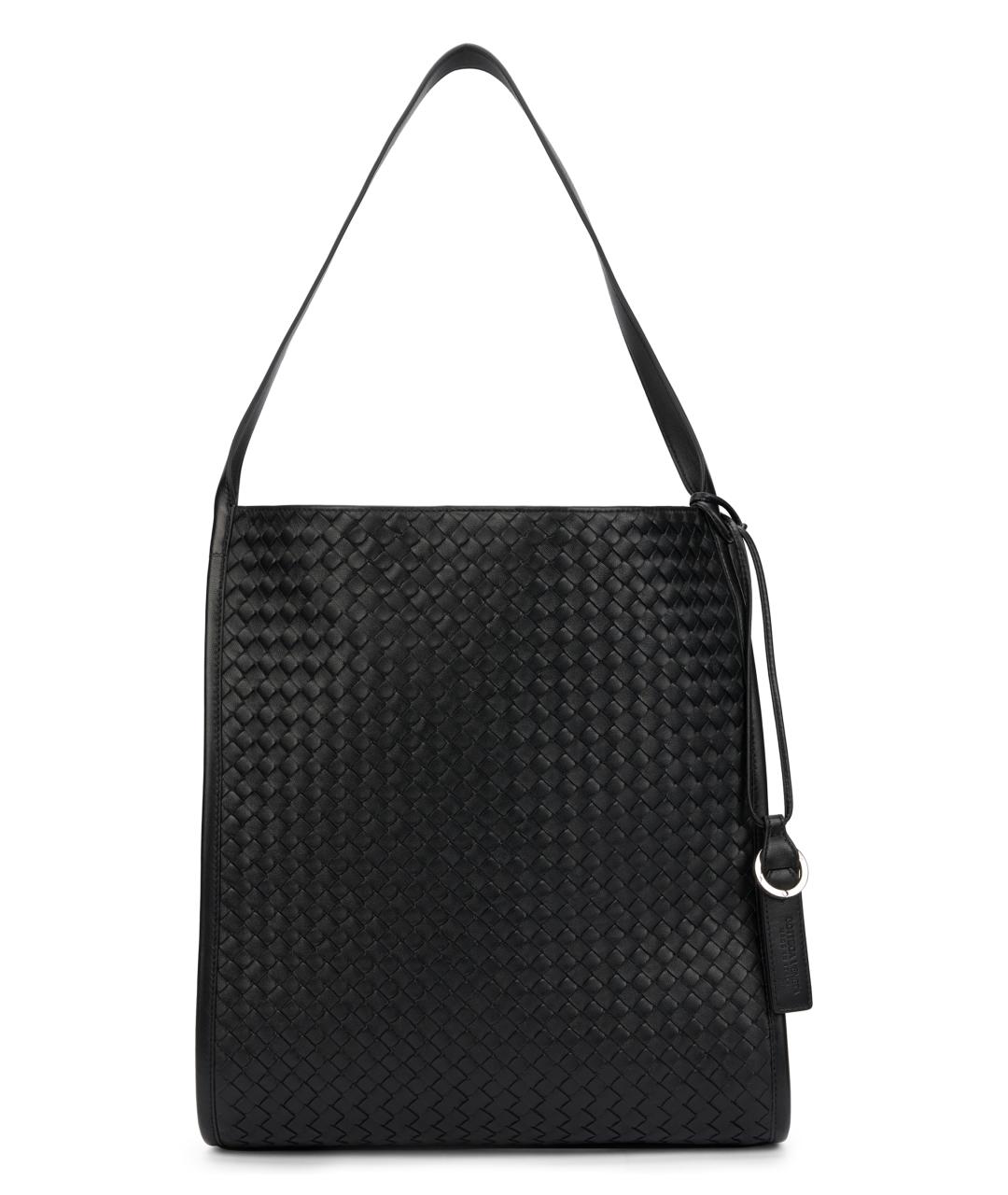 BOTTEGA VENETA Черная кожаная сумка тоут, фото 1