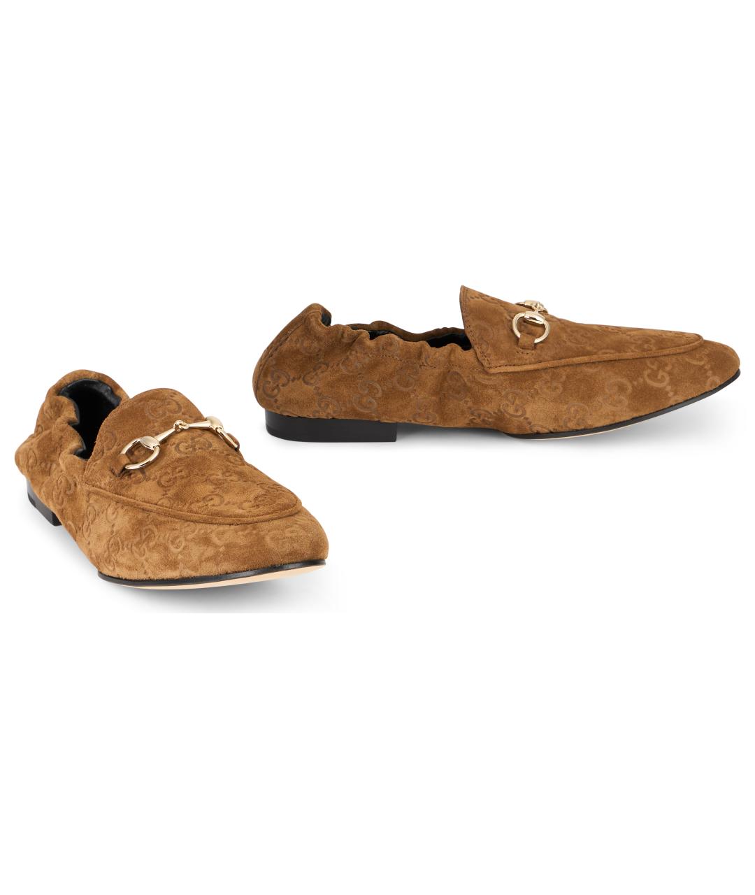 GUCCI Бежевые кожаные лоферы, фото 3
