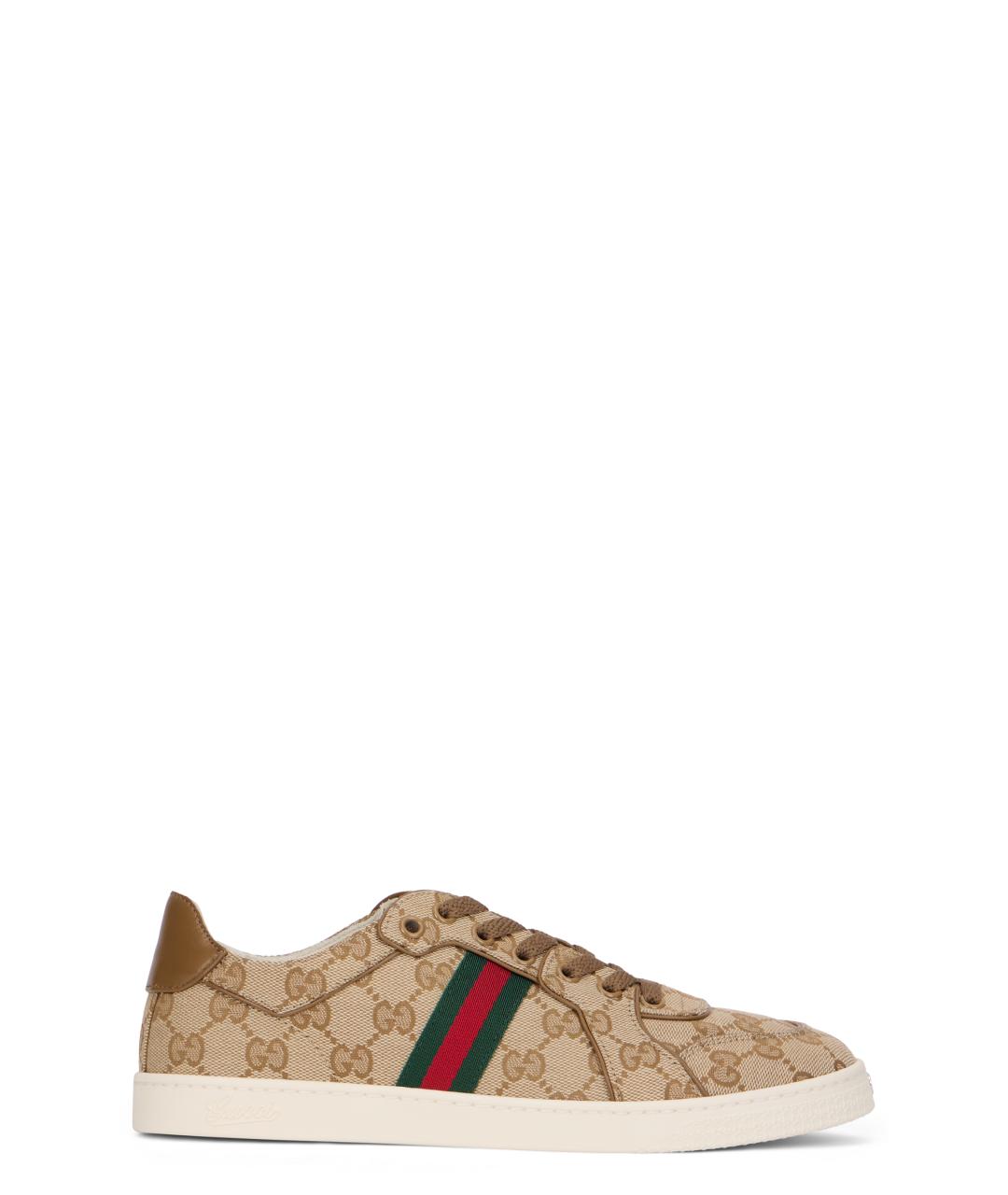 GUCCI Бежевые синтетические кроссовки, фото 1