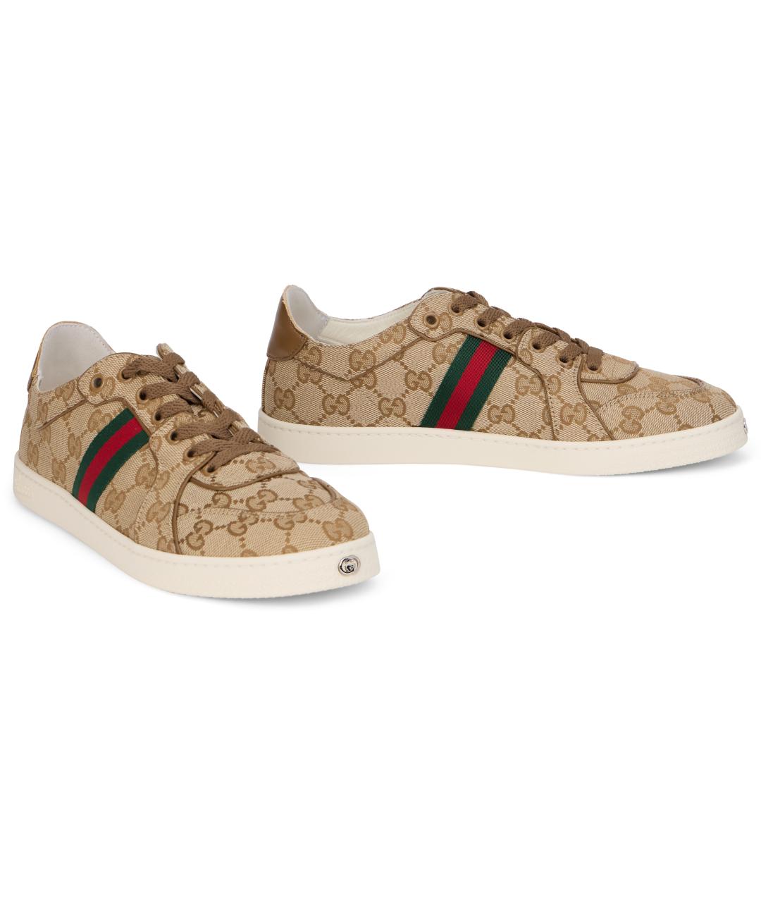 GUCCI Бежевые синтетические кроссовки, фото 3