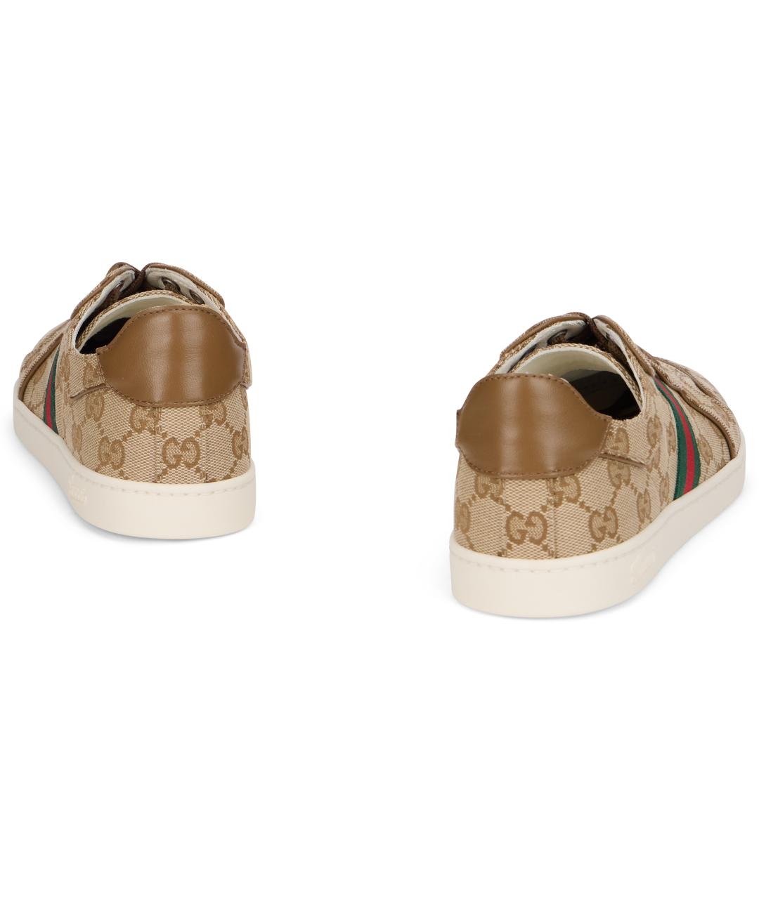 GUCCI Бежевые синтетические кроссовки, фото 4