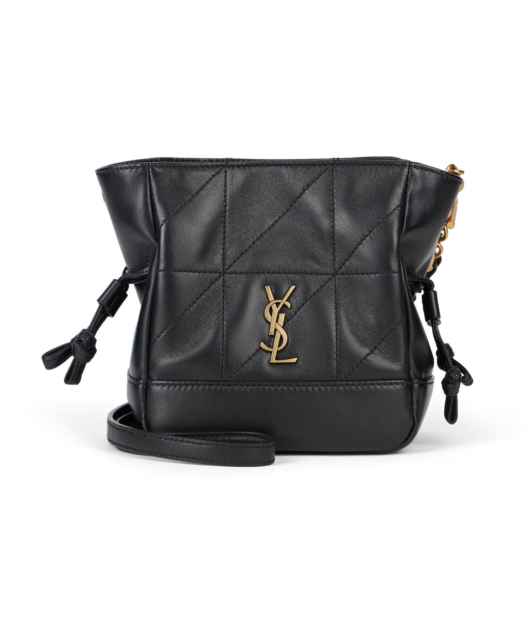 SAINT LAURENT Черная кожаная сумка через плечо, фото 2