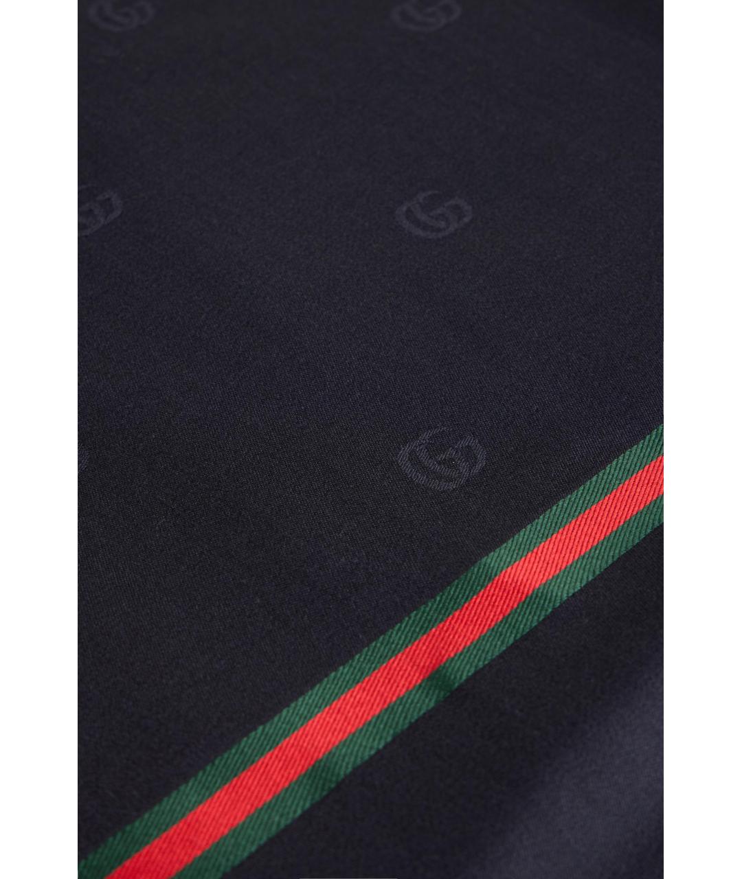 GUCCI Синий шерстяной шарф, фото 3