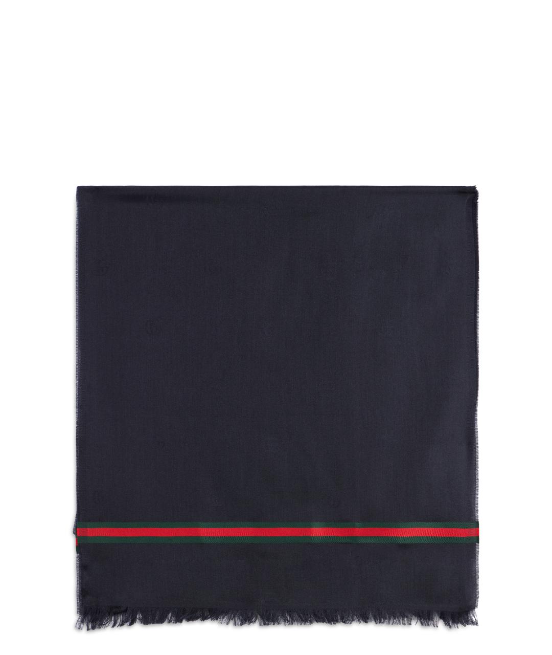 GUCCI Синий шерстяной шарф, фото 1
