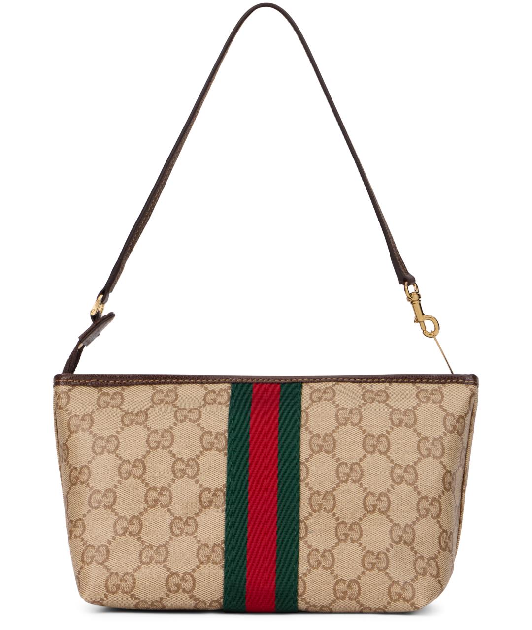 GUCCI Бежевая хлопковая сумка через плечо, фото 4