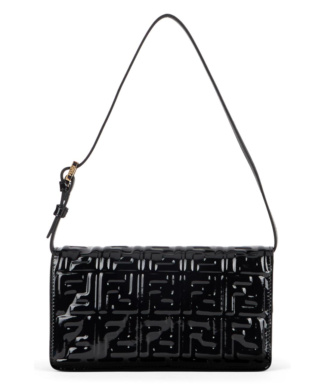 FENDI Черная кожаная сумка через плечо, фото 3