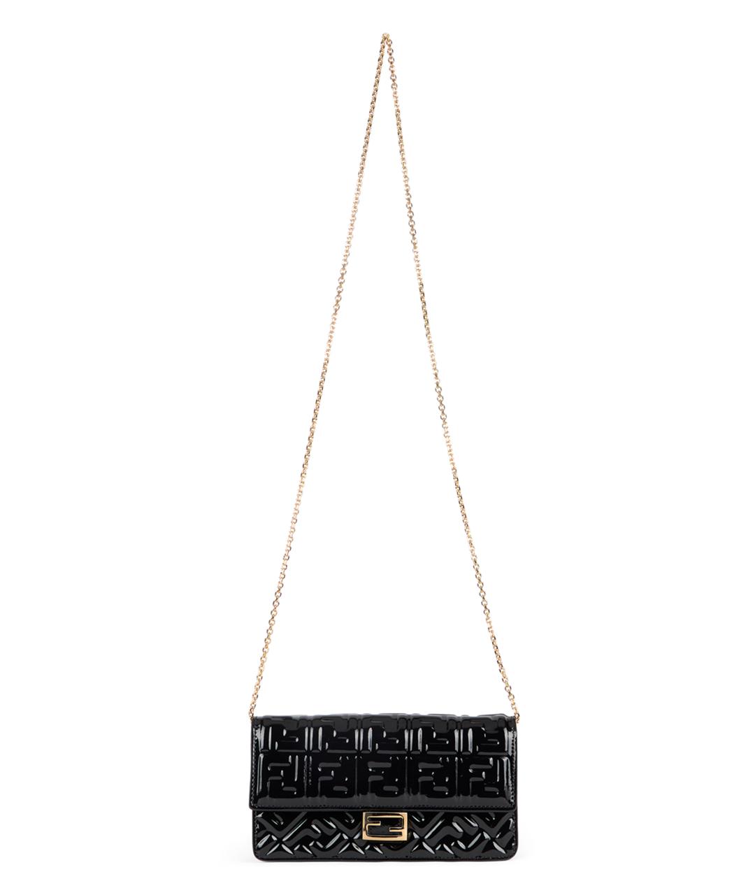 FENDI Черная кожаная сумка через плечо, фото 1