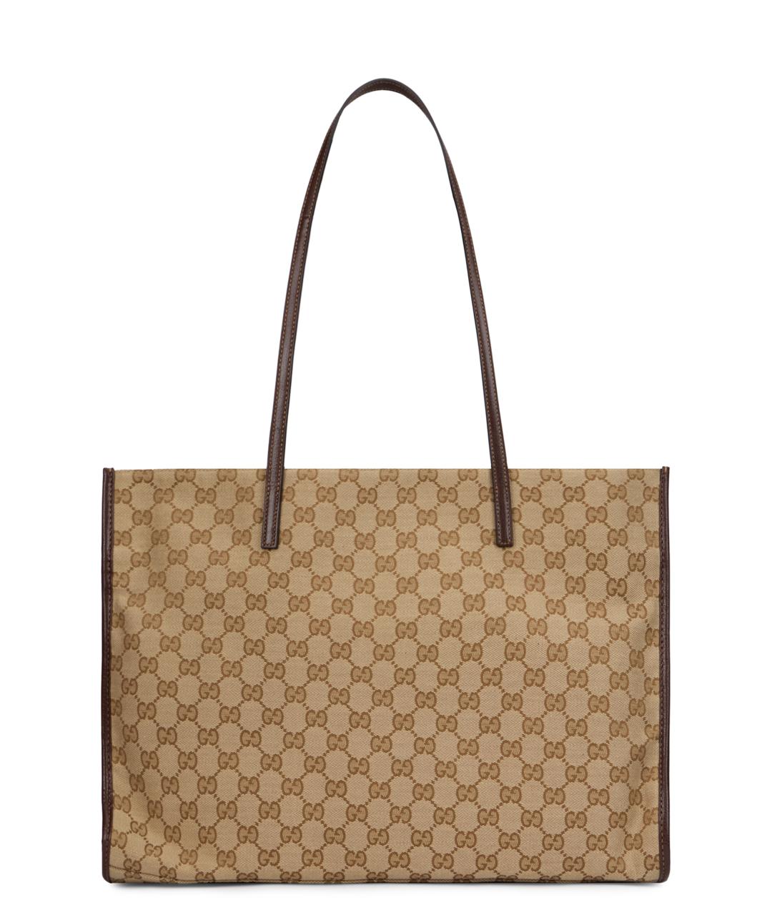 GUCCI Бежевая канва сумка тоут, фото 1