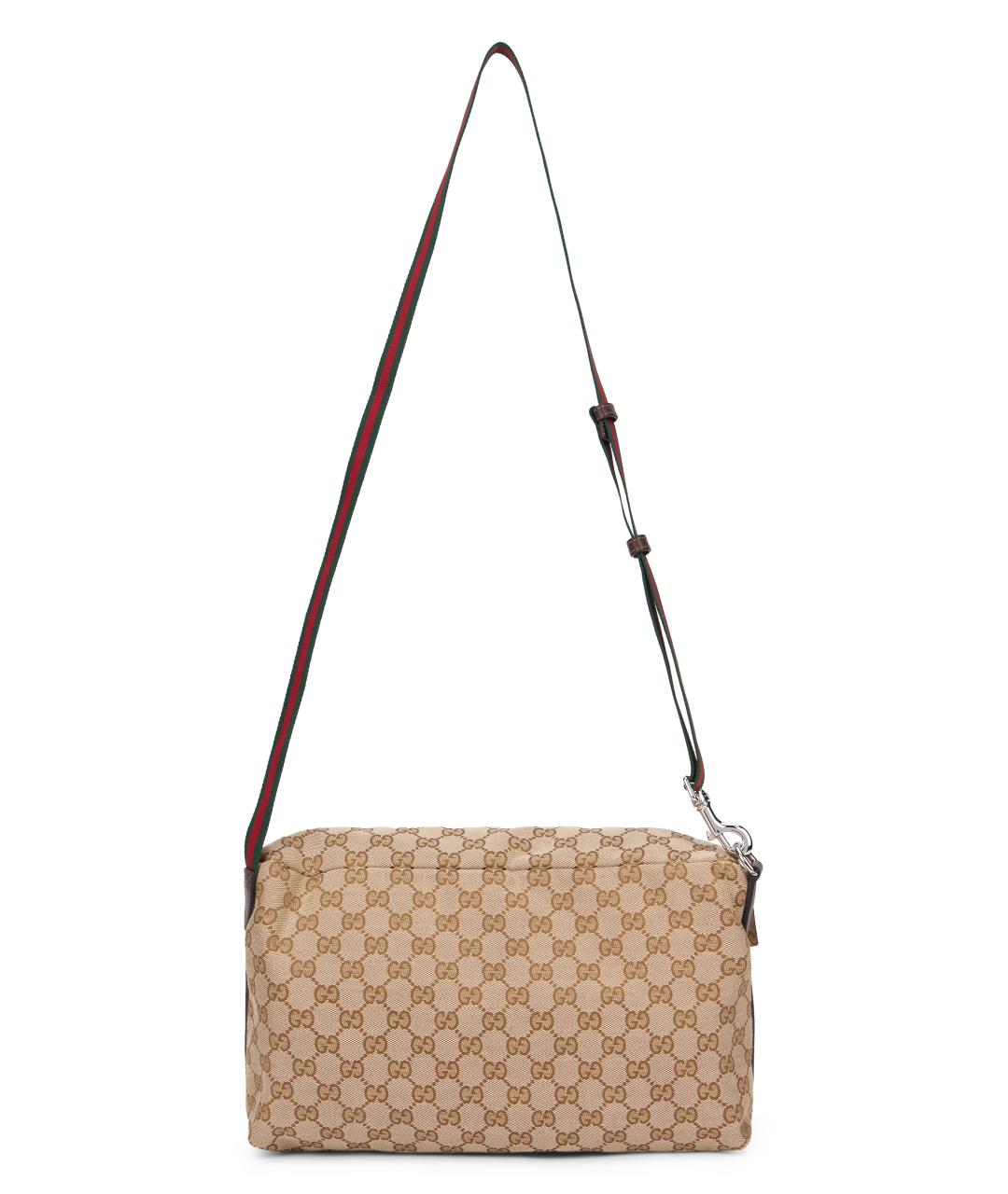 GUCCI Бежевая канва сумка на плечо, фото 4