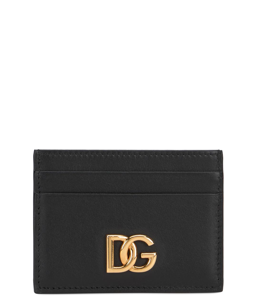 DOLCE&GABBANA Черный кожаный кардхолдер, фото 1