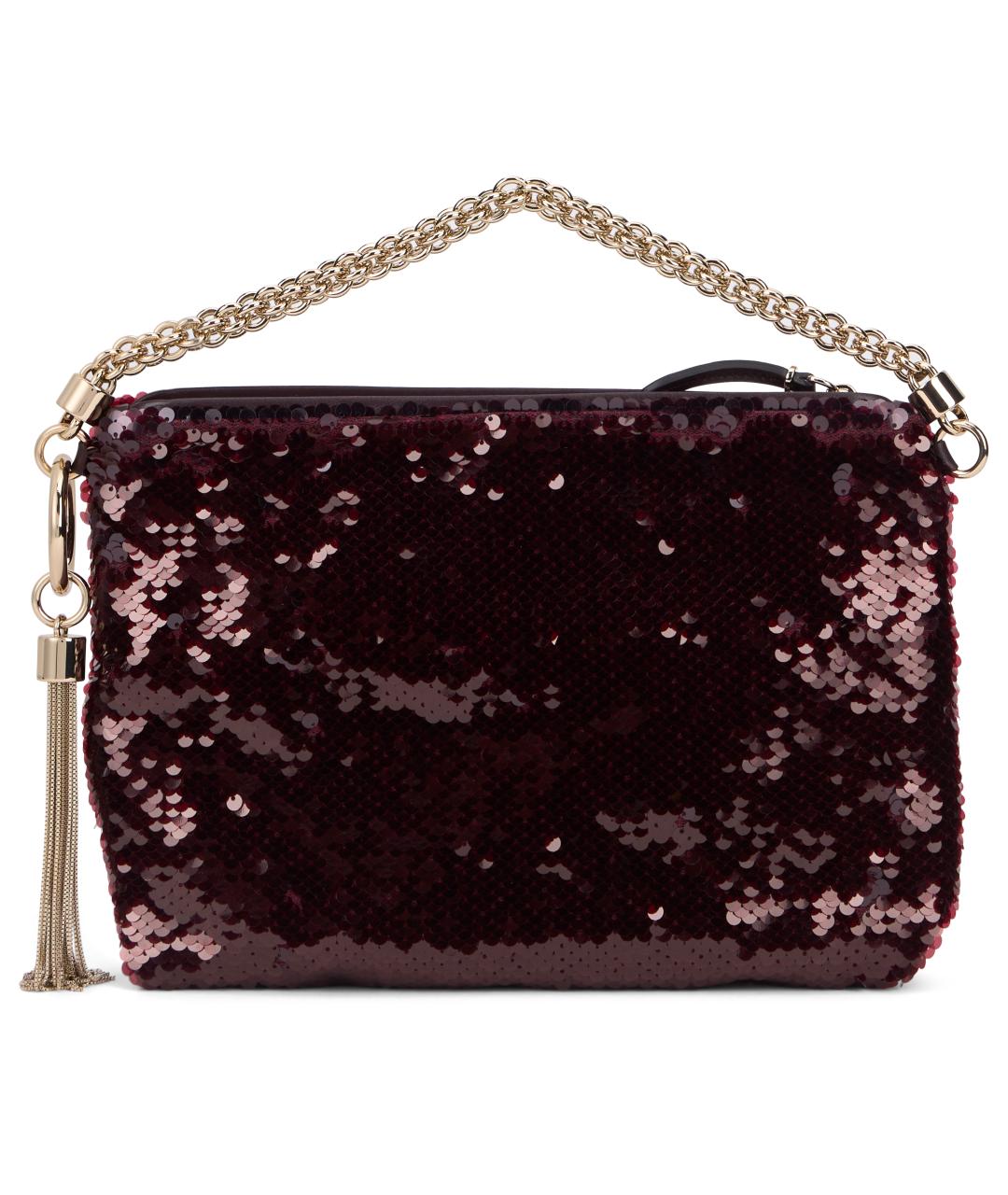 JIMMY CHOO Бордовая синтетическая сумка с короткими ручками, фото 3