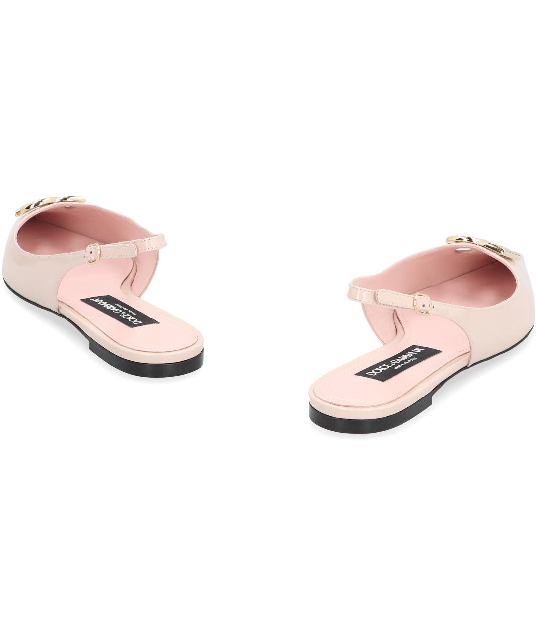 DOLCE&GABBANA Розовые кожаные балетки, фото 3