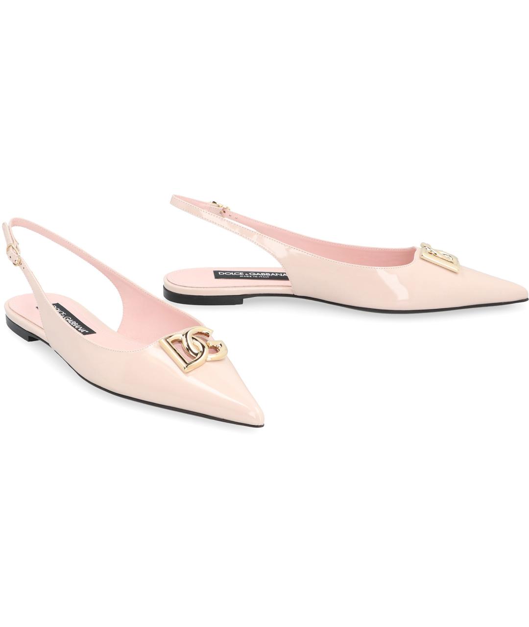 DOLCE&GABBANA Розовые кожаные балетки, фото 2