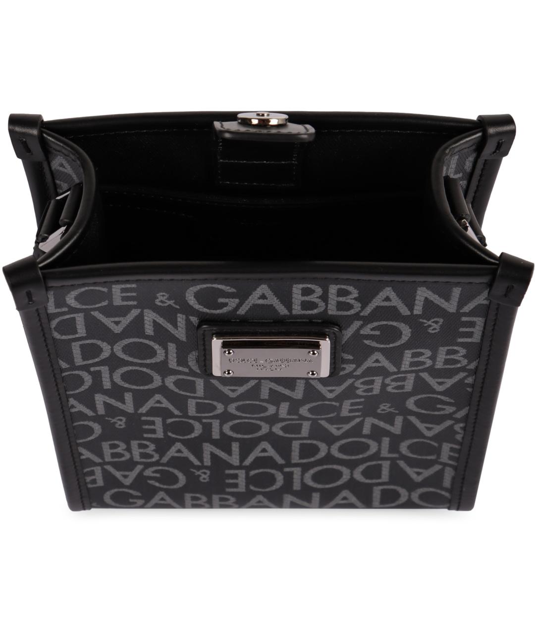 DOLCE&GABBANA Черная кожаная сумка на плечо, фото 4