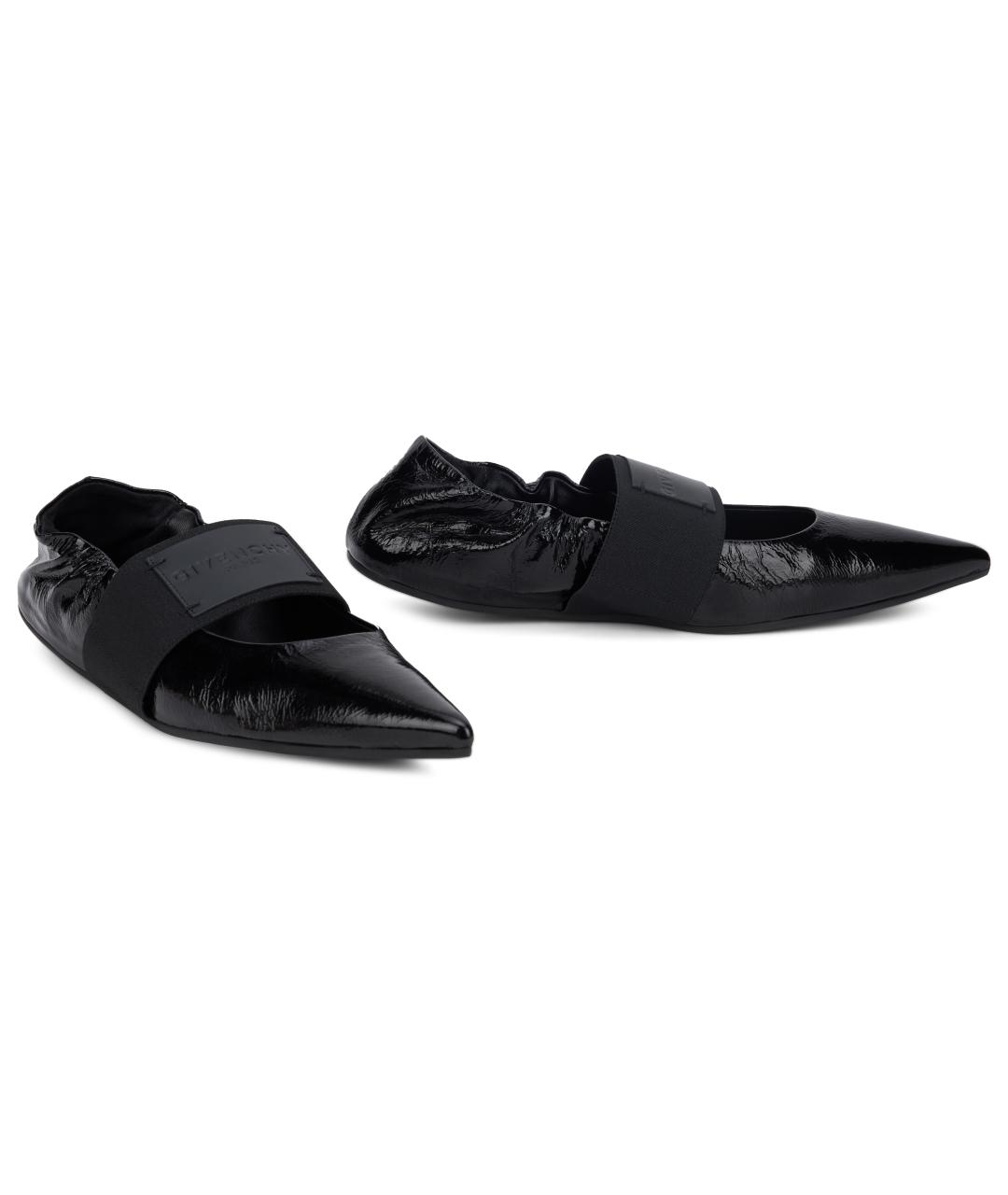 GIVENCHY Черные кожаные балетки, фото 2