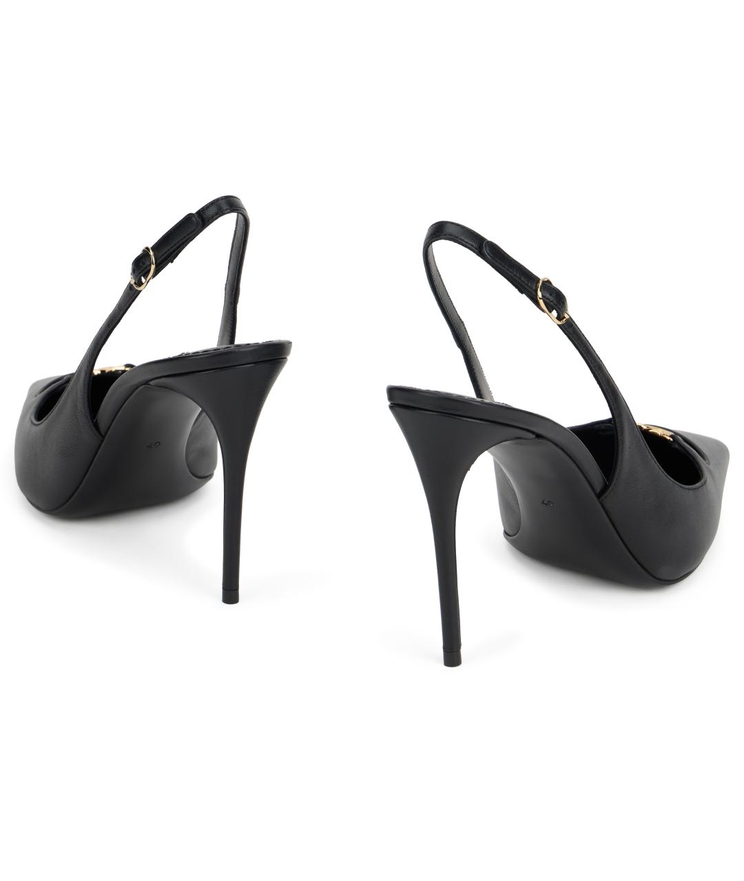DOLCE&GABBANA Черные кожаные туфли, фото 4