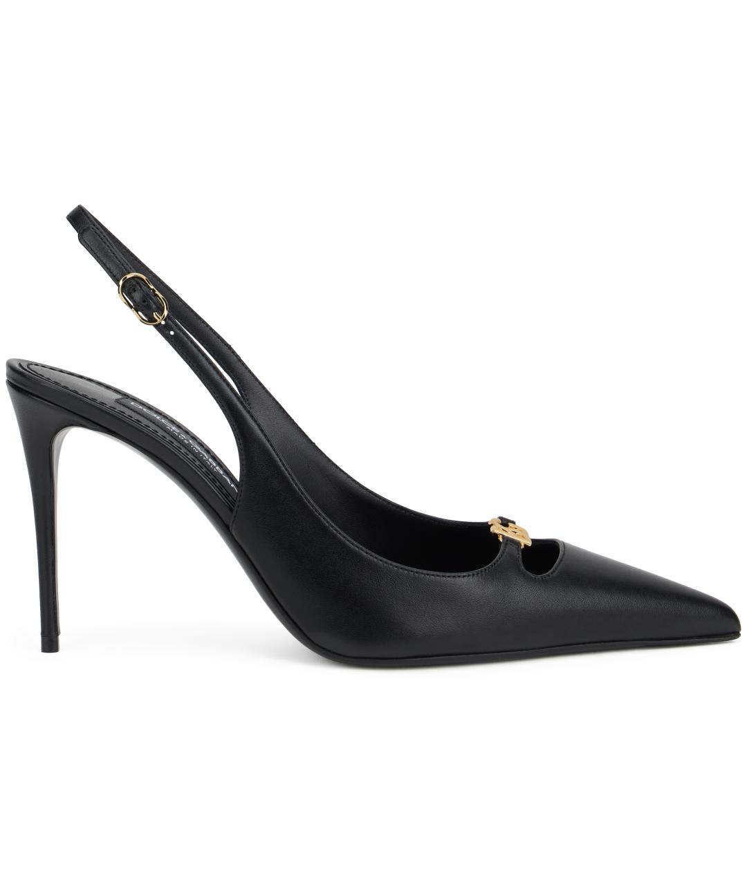 DOLCE&GABBANA Черные кожаные туфли, фото 2
