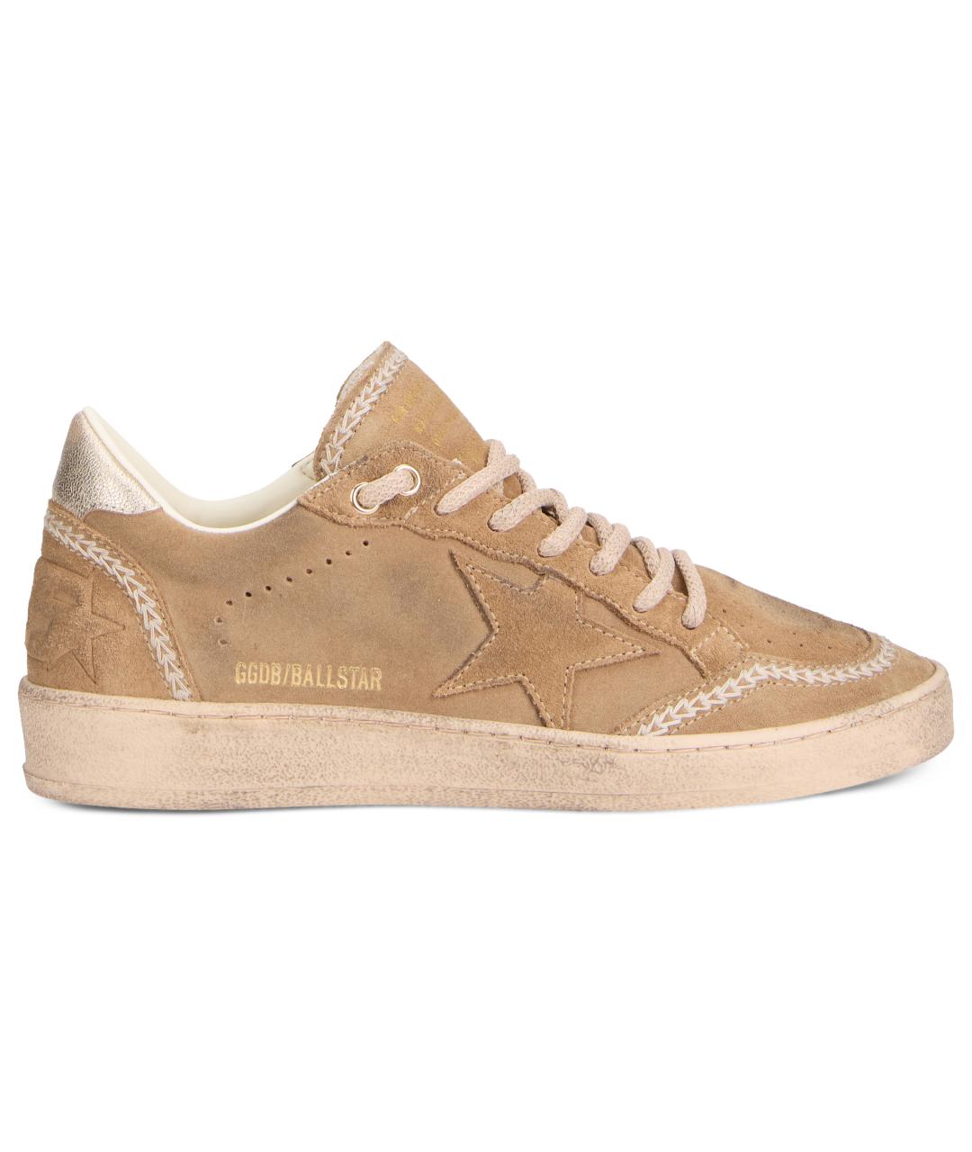 GOLDEN GOOSE Бежевые замшевые кеды, фото 2