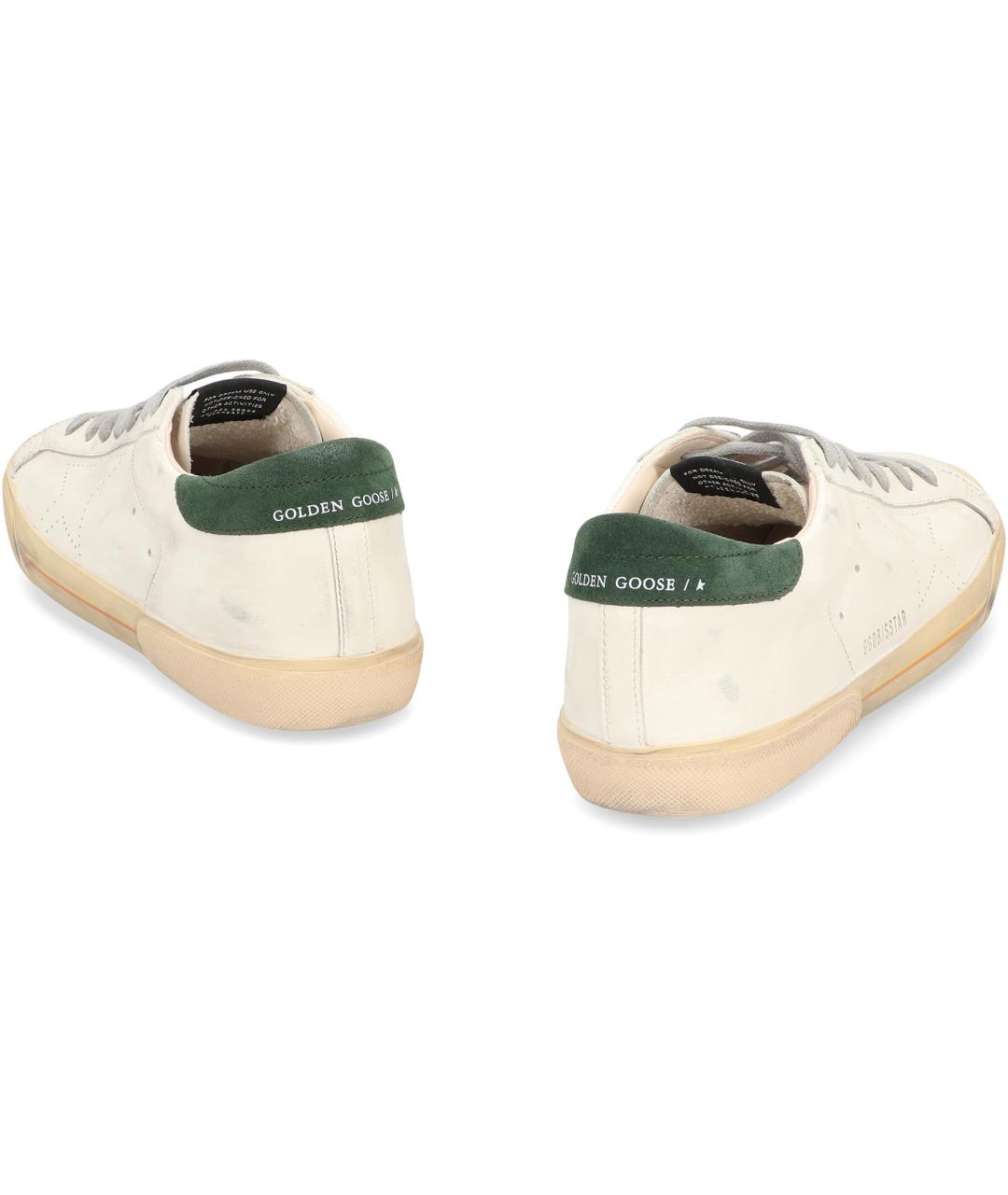 GOLDEN GOOSE Белые кожаные низкие кроссовки / кеды, фото 4