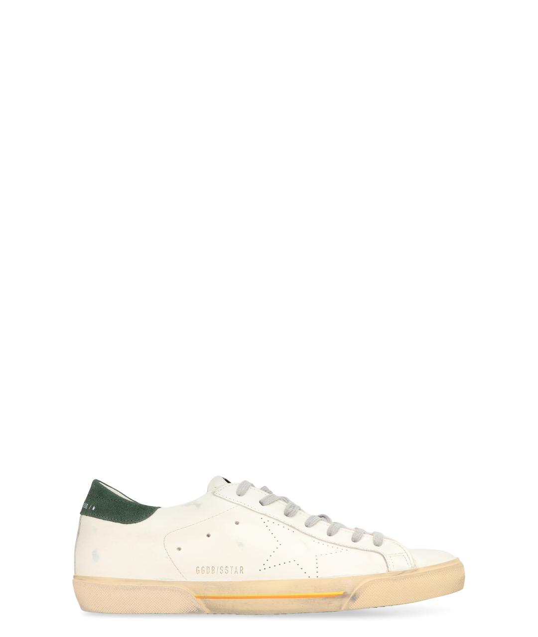 GOLDEN GOOSE Белые кожаные низкие кроссовки / кеды, фото 1