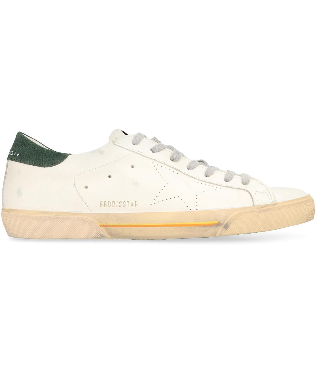 GOLDEN GOOSE Белые кожаные низкие кроссовки / кеды, фото 2