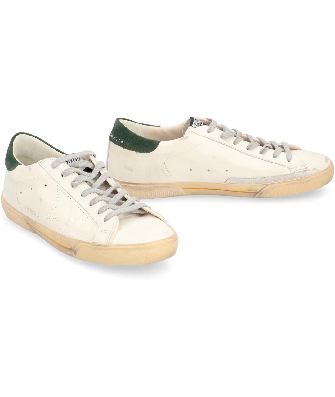 GOLDEN GOOSE Белые кожаные низкие кроссовки / кеды, фото 3