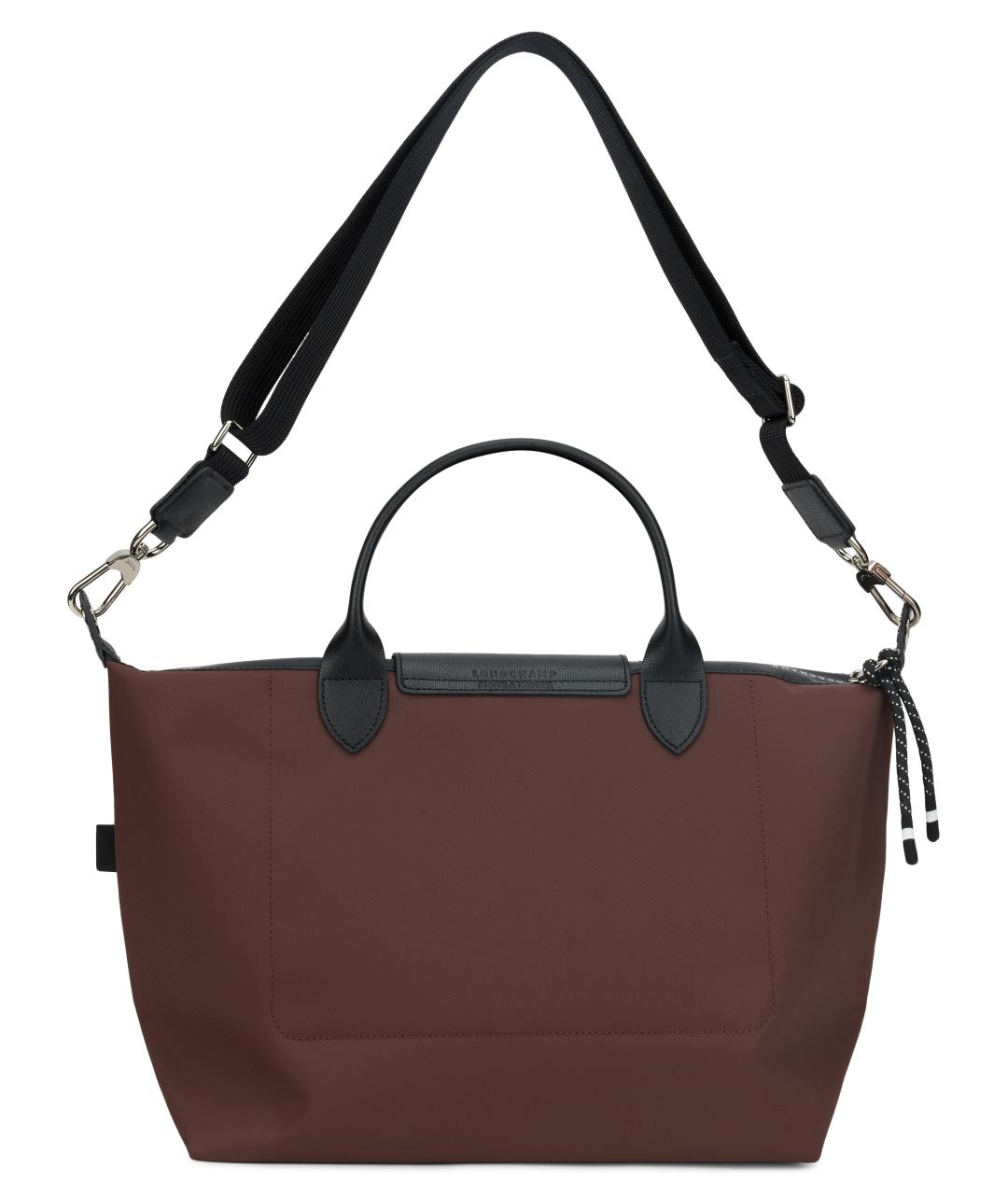LONGCHAMP Коричневая хлопковая сумка тоут, фото 4