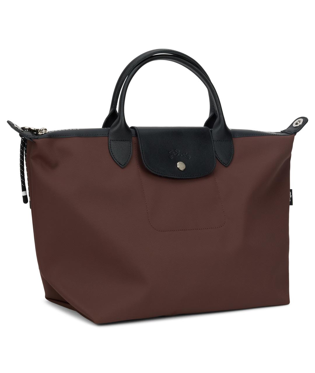 LONGCHAMP Коричневая хлопковая сумка тоут, фото 3