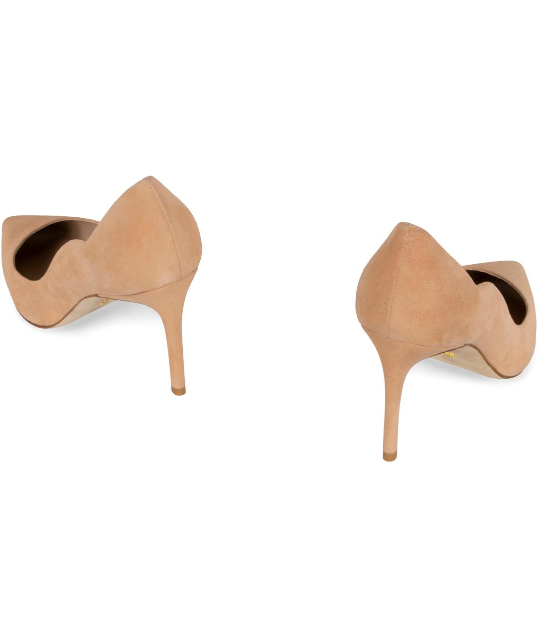 STUART WEITZMAN Бежевые замшевые туфли, фото 4