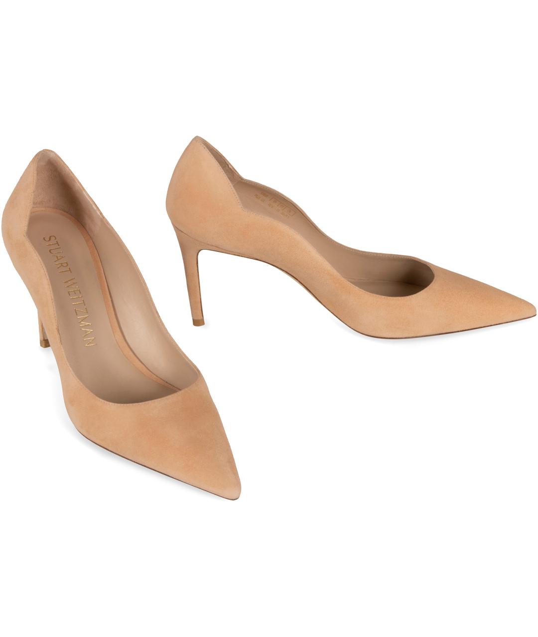 STUART WEITZMAN Бежевые замшевые туфли, фото 3