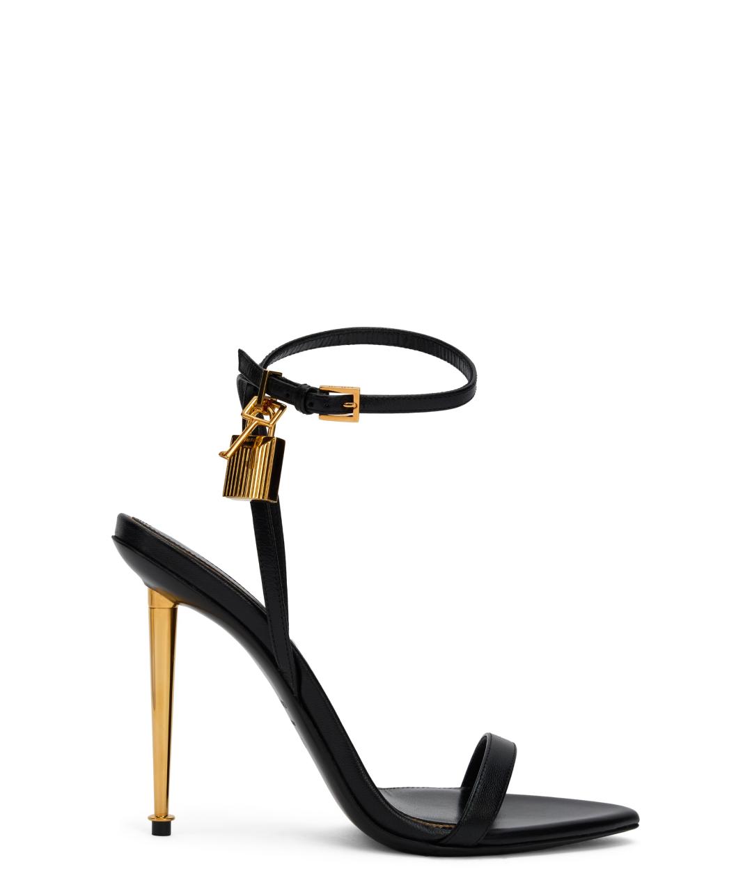 TOM FORD Черные кожаные босоножки, фото 1