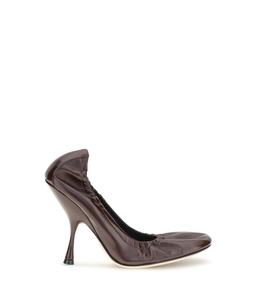 PHOEBE PHILO Бордовые кожаные туфли, фото 1