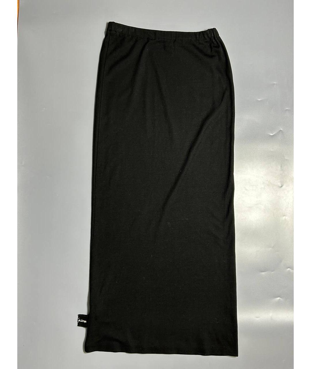 YOHJI YAMAMOTO Черная хлопковая юбка макси, фото 2