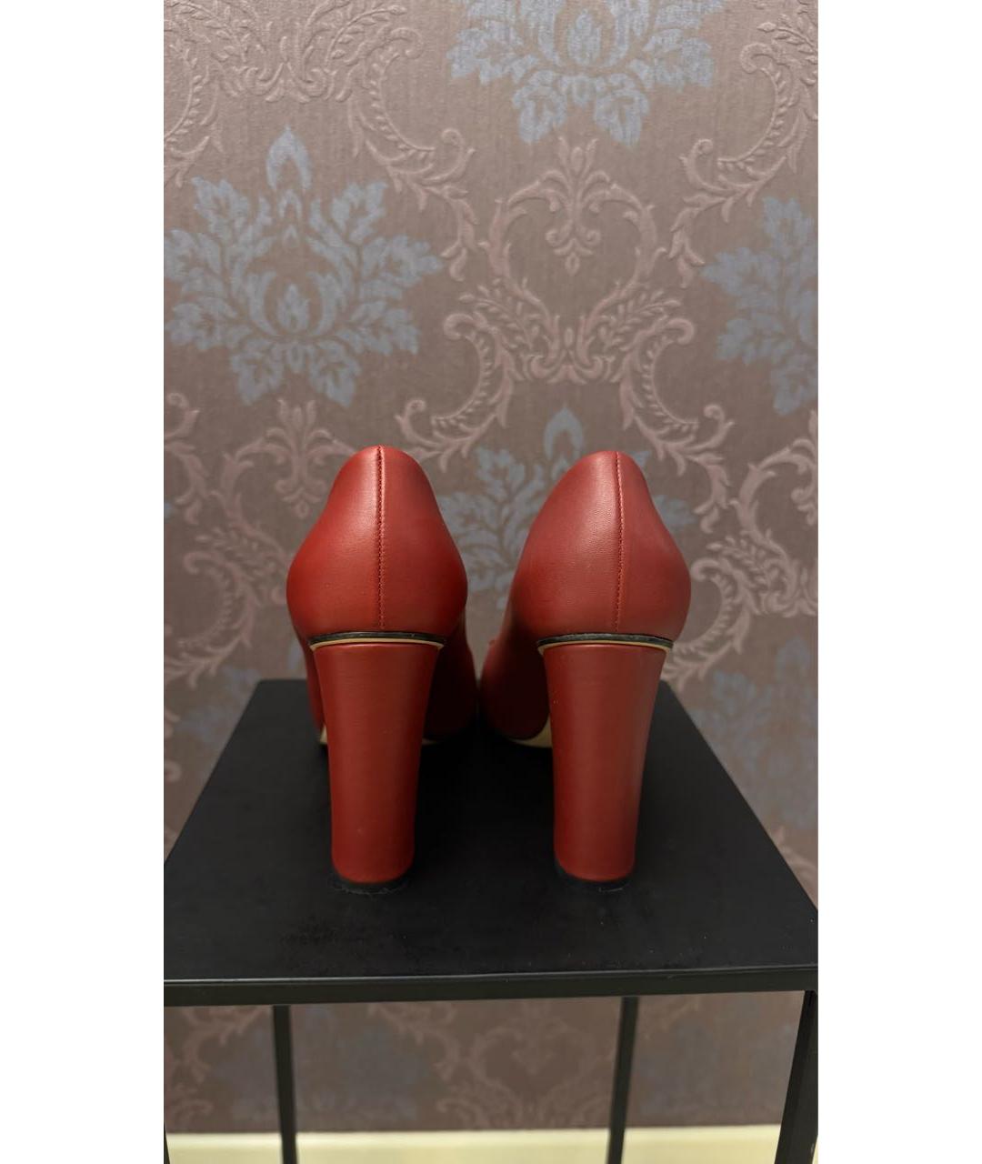 GUCCI Красные кожаные туфли, фото 4