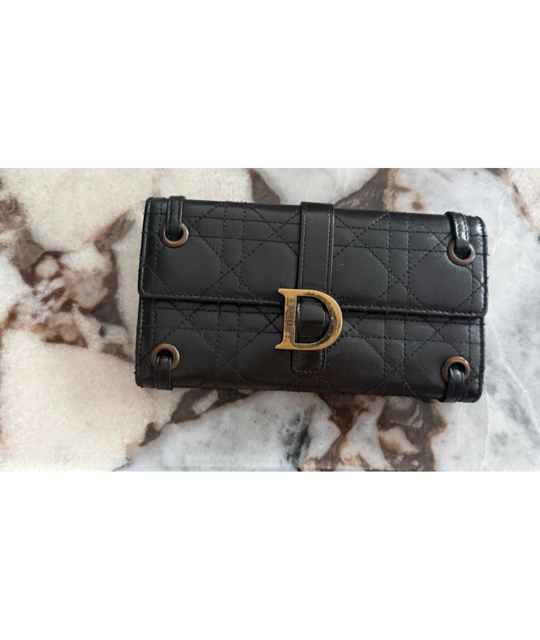CHRISTIAN DIOR Черный кожаный кошелек, фото 9