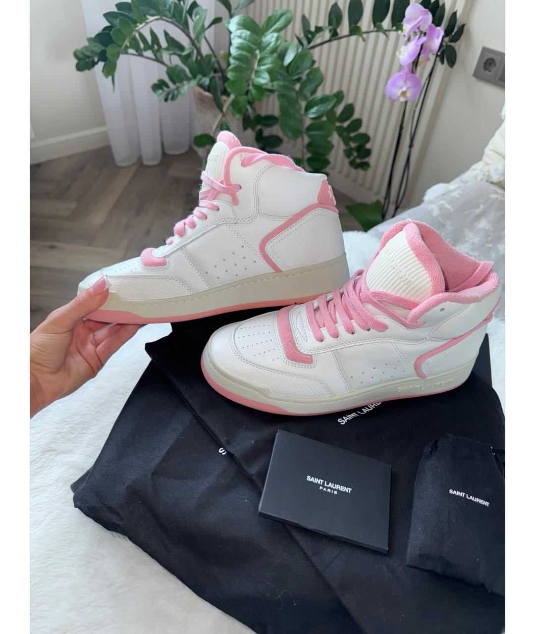 SAINT LAURENT Белые кожаные кеды, фото 2