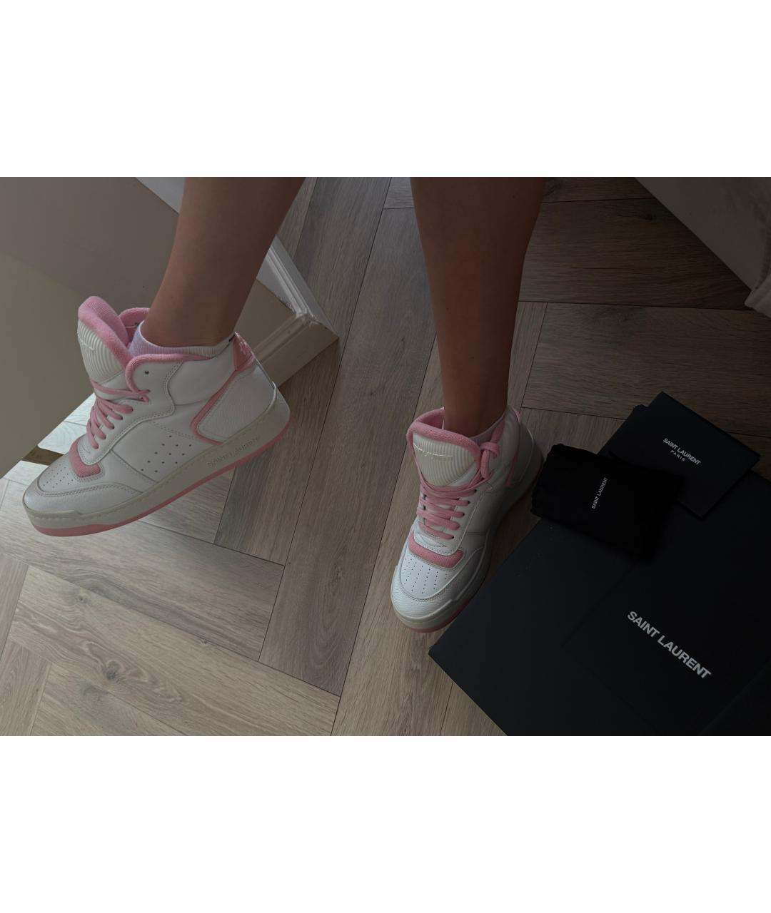 SAINT LAURENT Белые кожаные кеды, фото 4