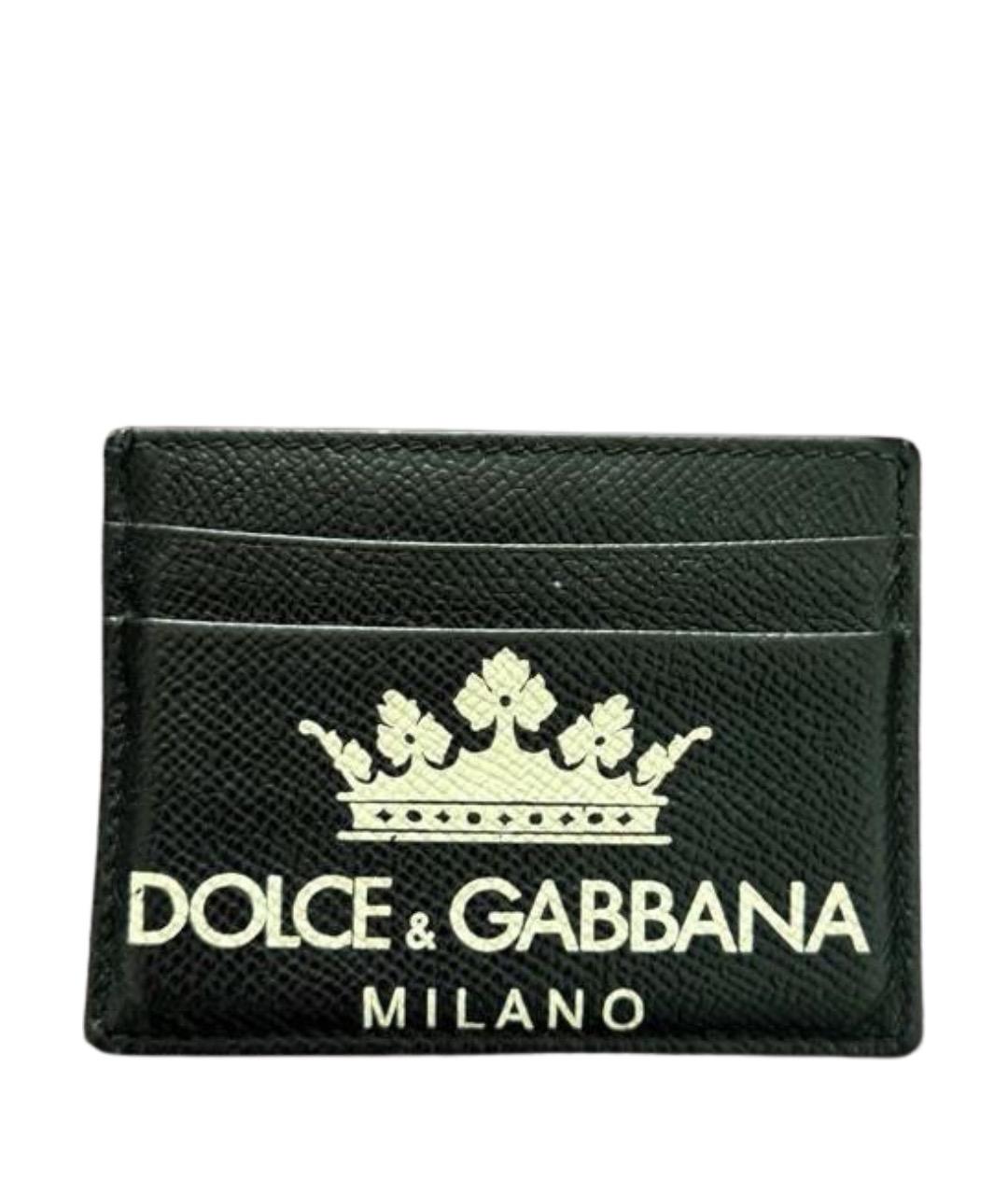 DOLCE&GABBANA Черный кожаный кардхолдер, фото 1