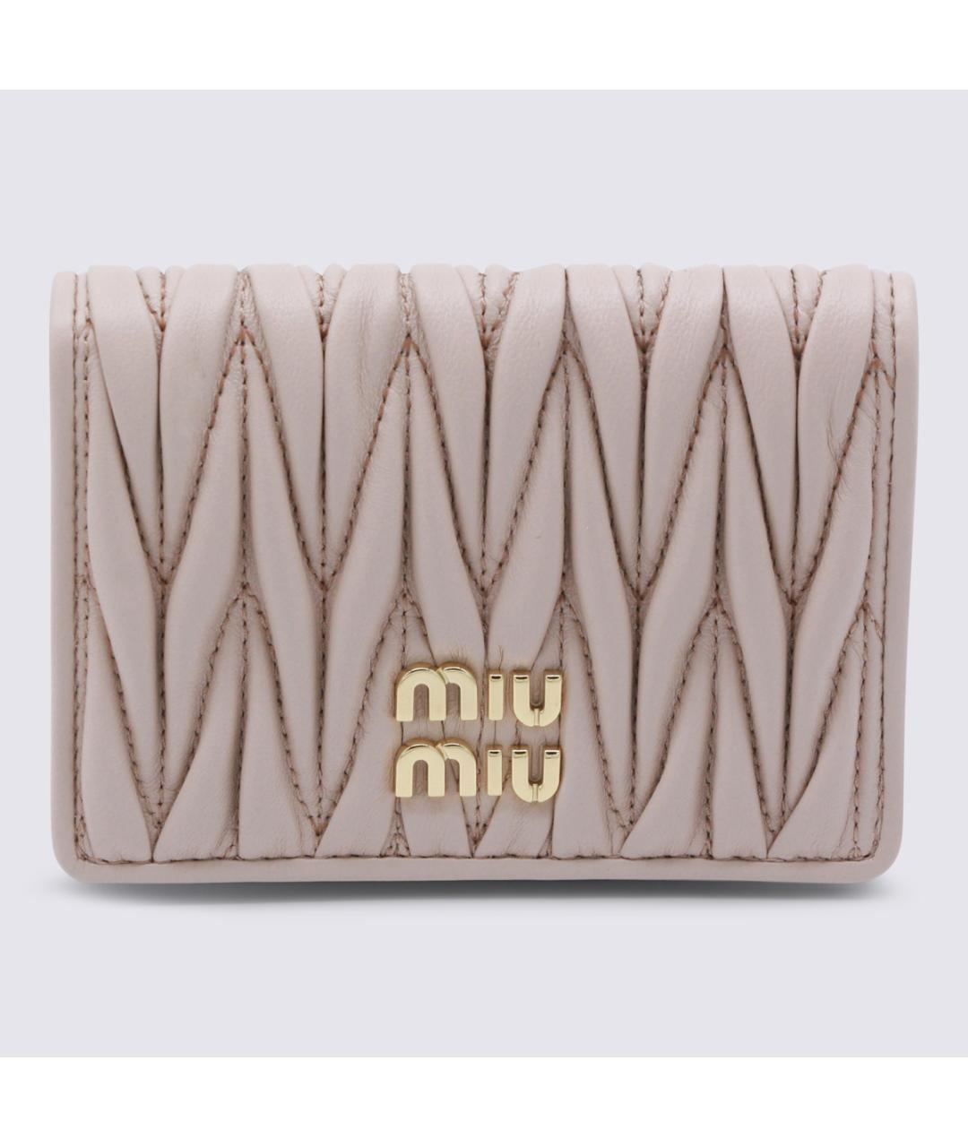 MIU MIU Бежевый кожаный кошелек, фото 4