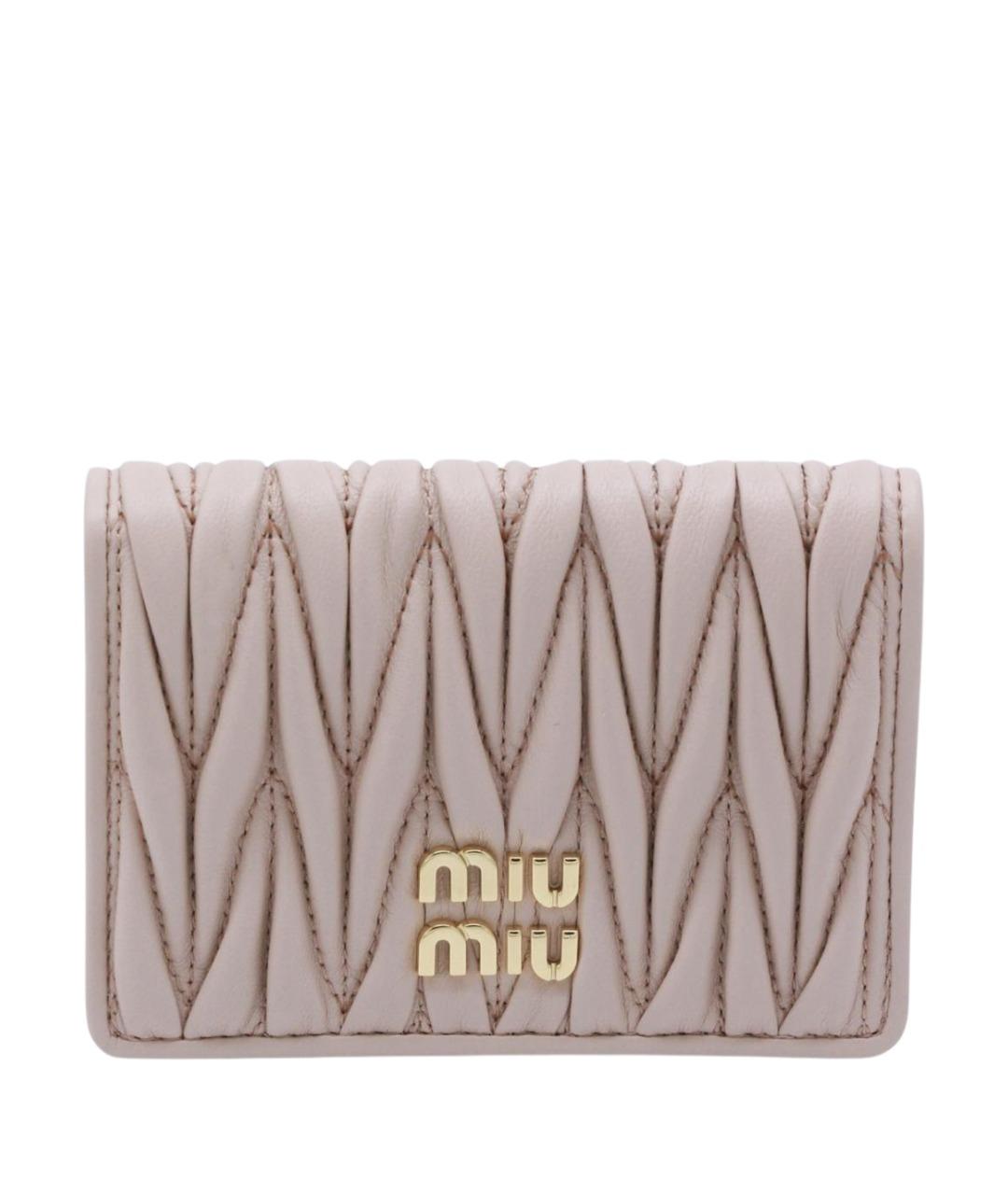 MIU MIU Бежевый кожаный кошелек, фото 1
