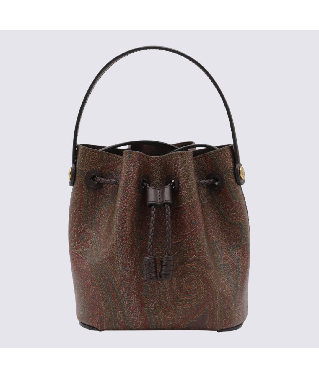 ETRO Коричневая хлопковая сумка с короткими ручками, фото 3