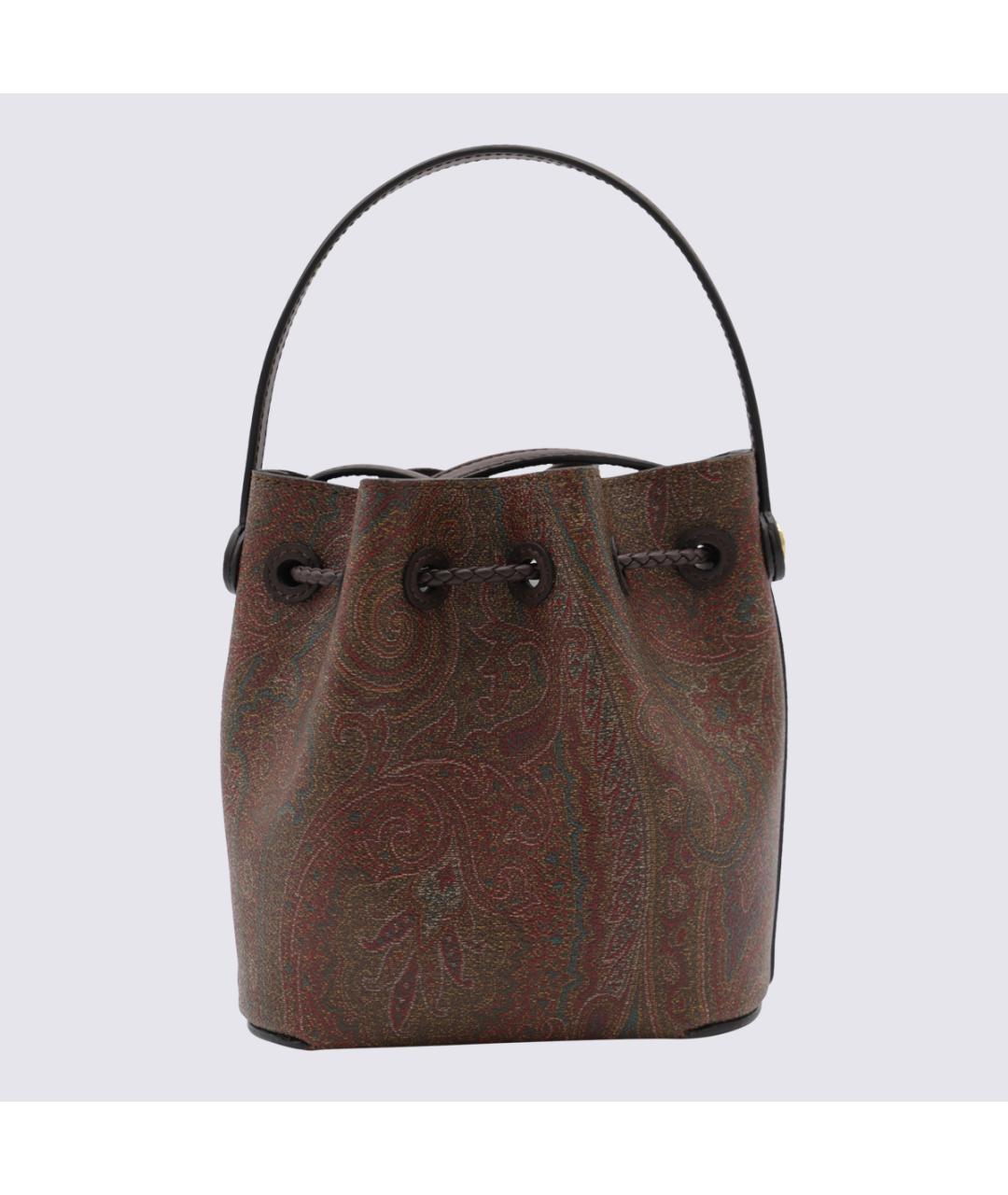 ETRO Коричневая хлопковая сумка с короткими ручками, фото 2
